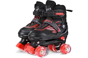 G MGY OLED Roller Skates for Little Kids, 4 Size Adjustable Roller Skates with All Wheels Light up, Fun Illuminating Rollers Skates for Boys Beginners,3 Colors to Choose