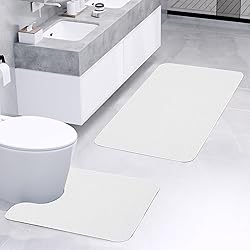 Bosap Bathroom Rugs Set 2 Pieces,Thin Bathroom