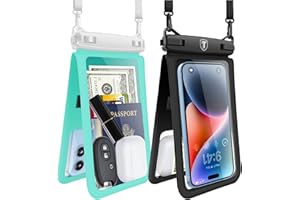 Njjex Double Space Waterproof Phone Pouch [2 Pack] Cell phone Dry Bag Case For Samsung Galaxy Note 20 Ultra S23 Ultra S22 S21+ S20 S10 A03S A12 A13 A23 A53 A14 A54 iPhone 14 Pro Max 13 12 11 Xs Xr 8 7