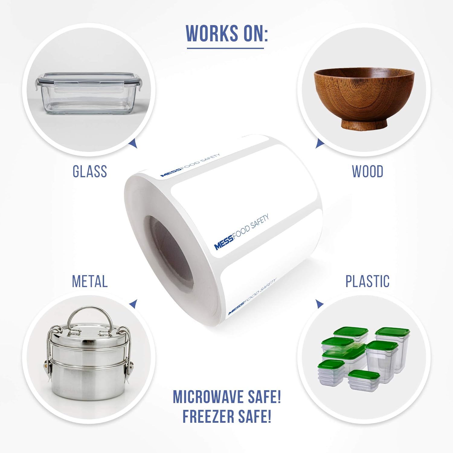 Dissolvable Food Labels for Canning, Jars, Pantry and Meals Blank White (500 Per Roll) Washes Off in Seconds Like Magic - No Residue Stickers 1x2" Freezer Microwave and Dishwasher Safe by MESS: Office Products