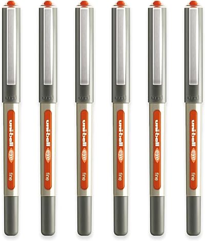 uni-ball EYE UB-157 Rollerball Pens 0.7mm Pack of 6 Orange Gift Box