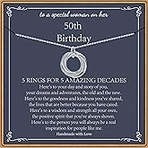 PAERAPAK Birthday Gifts for Women, Sterling Silver Chain Circles Necklace 30th 40th 50th 60th 70th 80th 90th Birthday Necklace for Her Woman 30 40 50 60 70 80 90 Years Old Birthday Gifts for Women