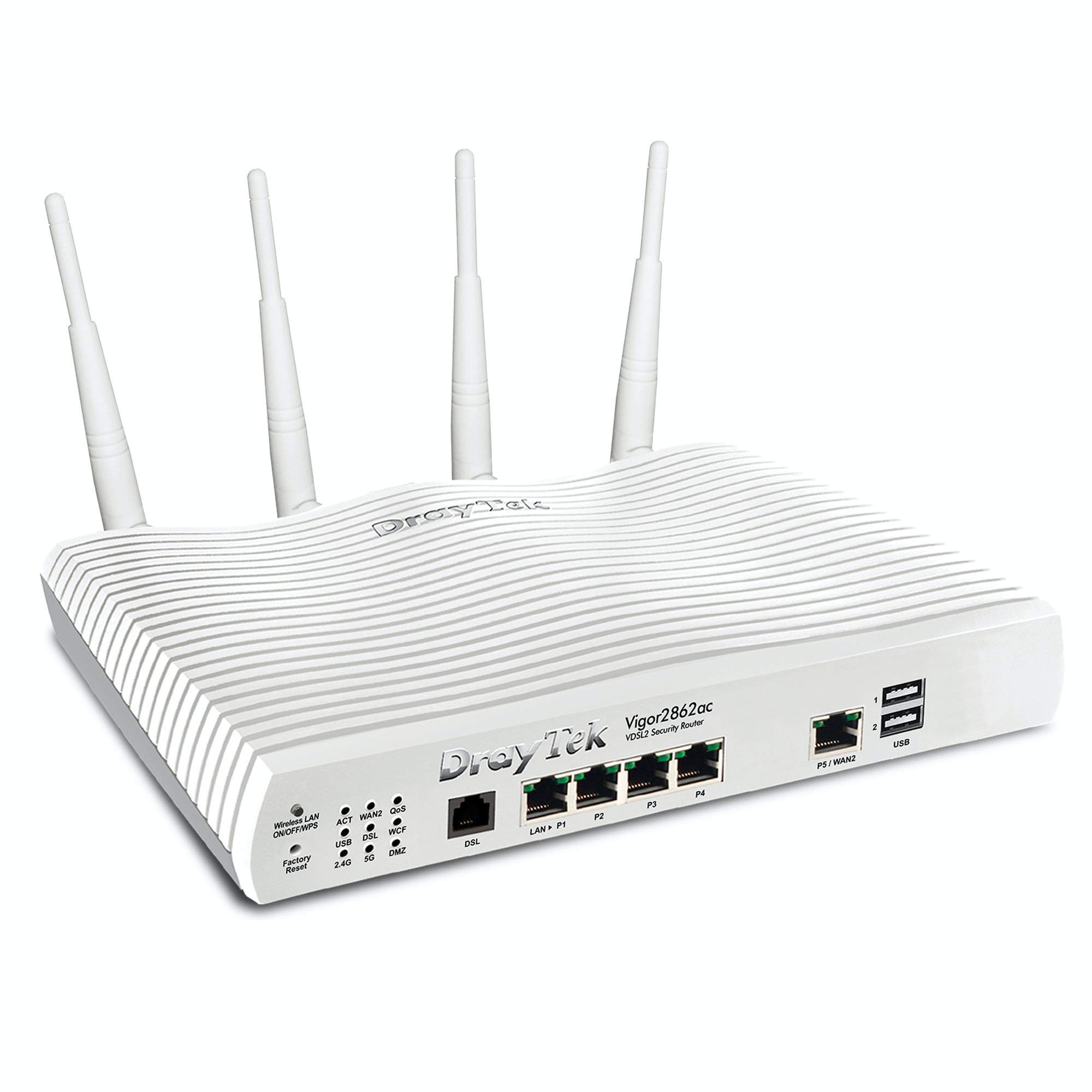 DrayTek Vigor 2862AC Quad-WAN 802.11ac 5GHz Wireless Router for ADSL, VDSL and Ethernet-based Broadband with 3G/4G LTE Support