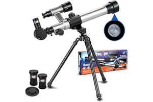 IDEAL SWAN Telescope for Kids 8-12 - Beginner Astronomy Spyglass Telescopic Wish Compass,20x 30x 40x Magnification, Portable for Travel, Gift&Toy for Girls Boys Christmas （Double）