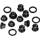 Truvativ Steel Chainring Bolt Set/15 8mm Bolts with Washers | TruVativ Steel Chainring Bolt Set - Durable Black 8mm for Mountain &amp; Road