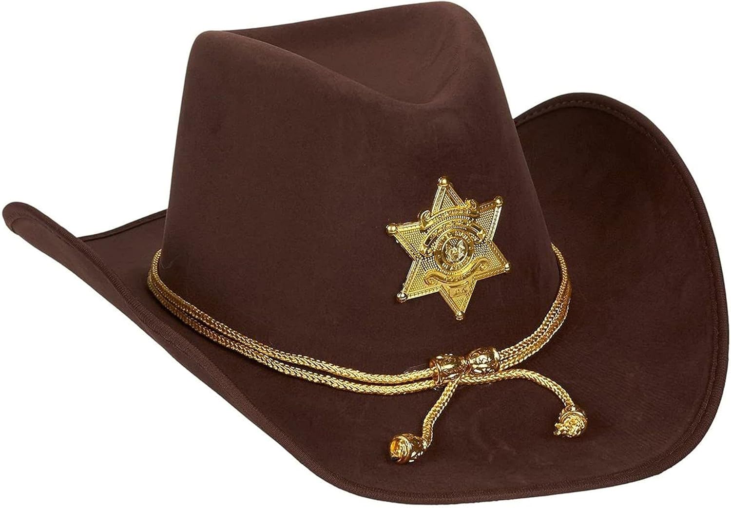 Novelty Felt Cowboy Sheriff's Hat Fun Party Outfit Costume with Gold