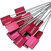 LeadSeals(R) 500 Red Steel Cable Seals - Metal Security Tags - Truck Trailer Seal - Anti-Tamper - Pull-Tite - ISO 17712