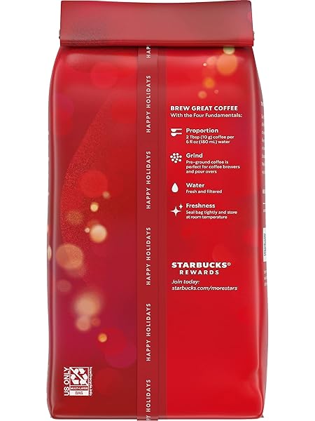 STARBUCKS GROUND COFFEE BAG, HOLIDAY BLEND, MEDIUM ROAST COFFEE, 100% ARABICA COFFEE, NOTES OF SWEET MAPLE & HERBS, 10-OUNCE BAG (PACK OF 2)