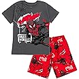 Marvel Spider-Man T-Shirt and French Terry Shorts Outfit Set Infant to Big Kid Sizes (12 Months - 18-20)