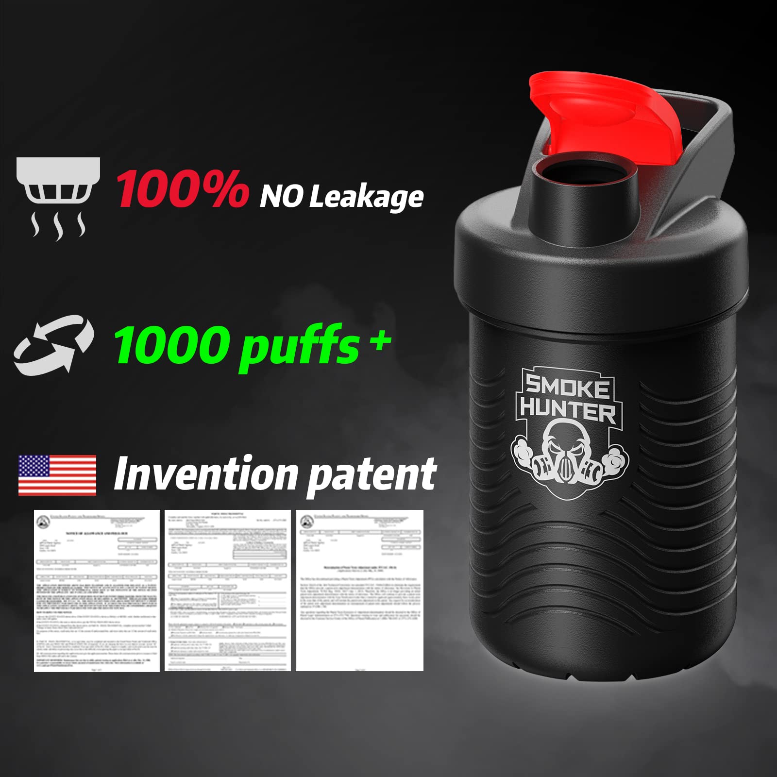 Smoke Hunter 1.0 Personal Air Filter, Long-Lasting Exhalation, Suitable for Home and Car, Ideal for Gift Giving