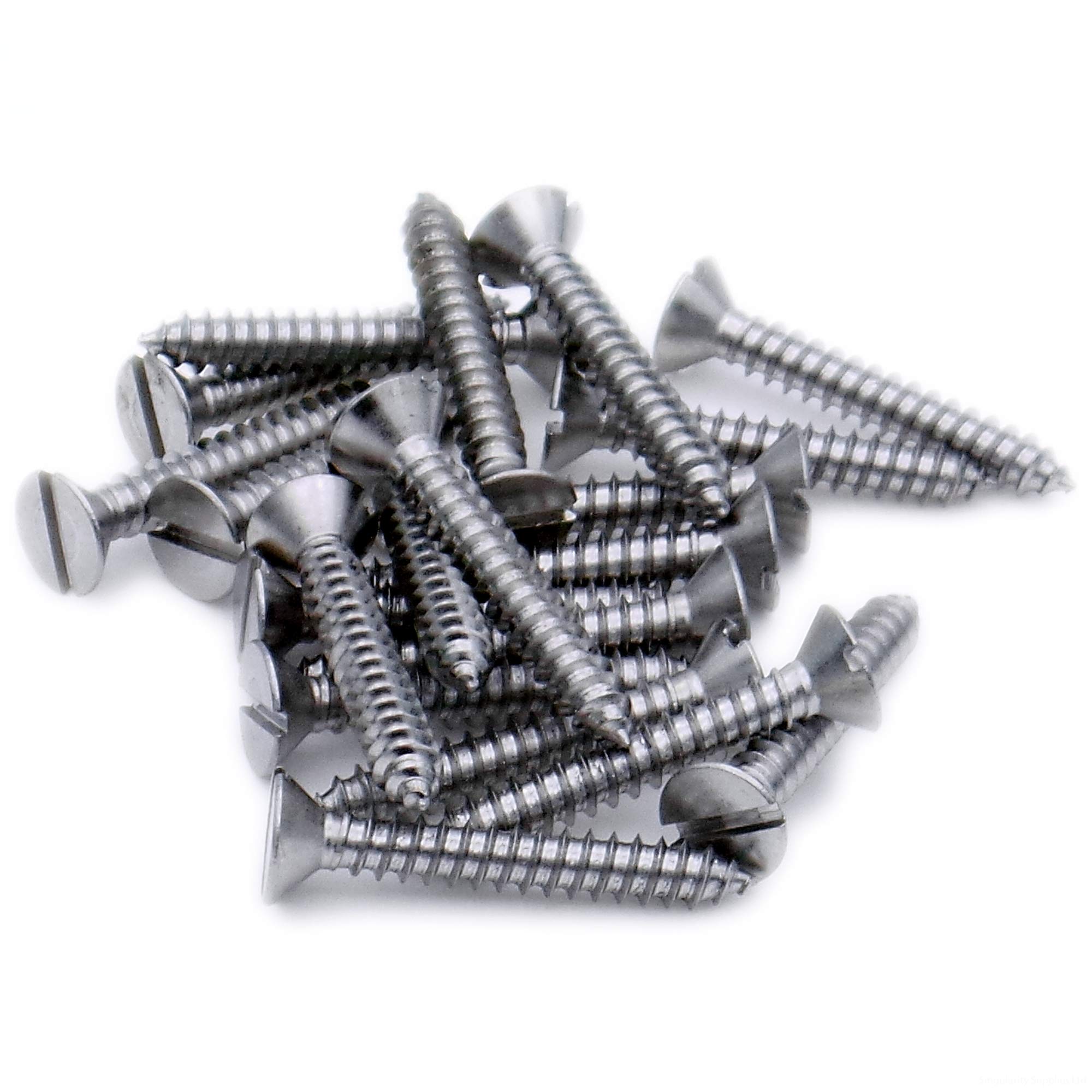 No.4 x 0.5 (2.9mm x 13mm) Slot Countersunk Self-Tapping Screw - Stainless Steel (A2) (Pack of 20)