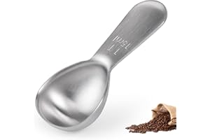 Doosu 1 Tablespoon Coffee Scoop - 18/8 Stainless Steel Heavy Duty Measuring Spoon with Short Handle, Food Grade Metal Tbsp Scoop for Ground Coffee Beans Tea Sugar Powder (15ml)