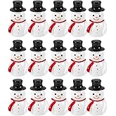 Ipetboom 20pcs Christmas Mini Snowman Figurines - Resin Small Snowmen Micro Landscapes with Top Hat Miniature Snow Man for DIY Crafts Indoor Holiday Decorations Craft Ornaments