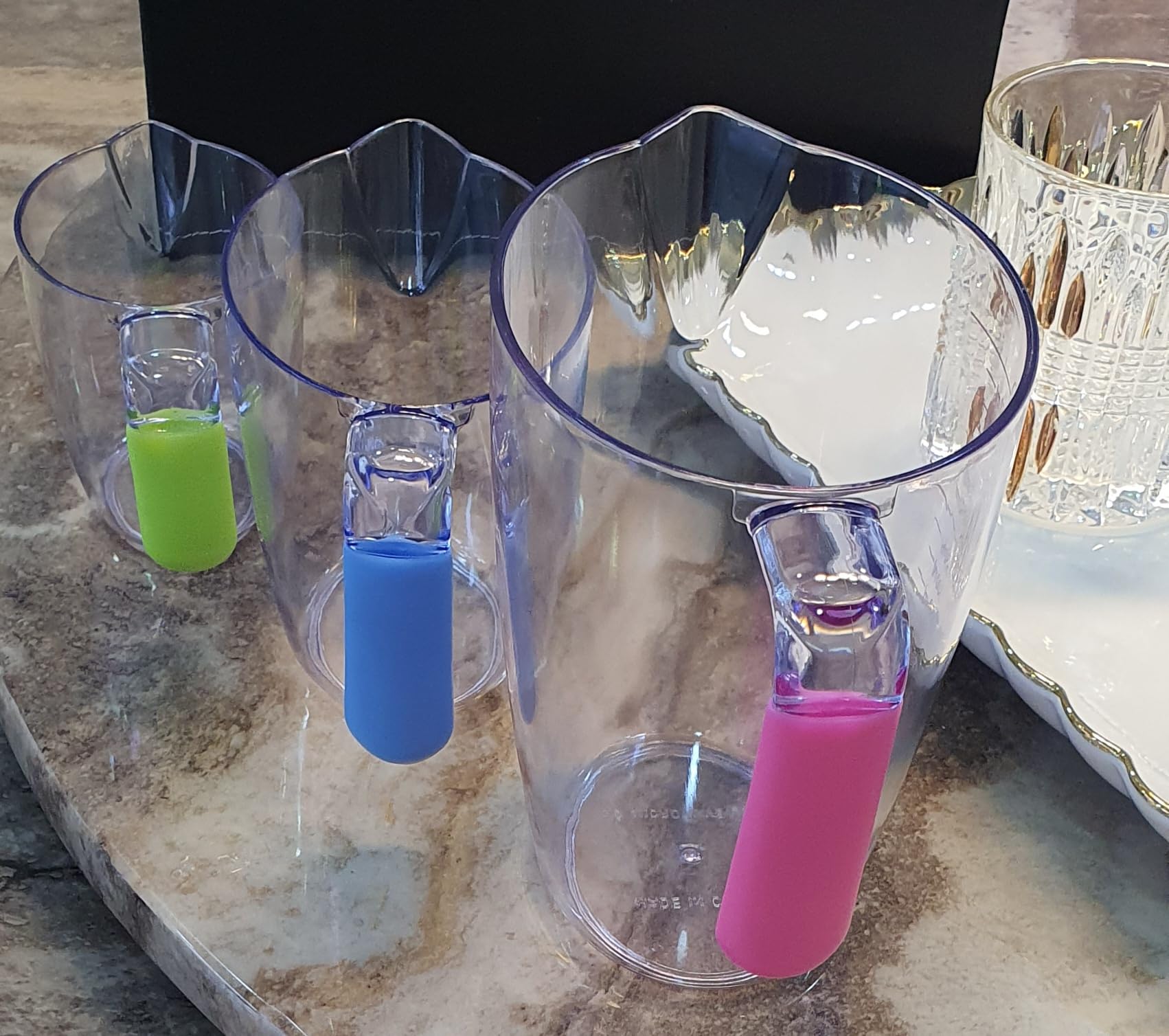 3pc Transparent Drastic Measuring Cup Set, Measuring Cup Stackable Clear Heat-Resistant Cup Easy to Read Measurements Water Measuring Cups for Home Kitchen Cooking (1 Set of 3 pcs Cup)