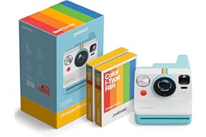 Polaroid Now 3rd Generation I-Type Instant Camera + Film Bundle - Now Artic Blue Camera + 16 Color Photos (6644)