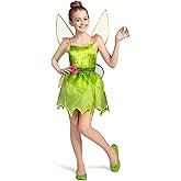 Spooktacular Creations Fairy Costume for Girls, Toddlers Green Fairy Costume Dress, Fairy Tutu Dress for Kids Halloween Party