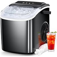 COWSAR Ice Maker Countertop, Portable Ice Machine with Self-Cleaning, 26.5lbs/24Hrs, 9 Bullet Ice Cubes in 6 Mins, Ice Basket