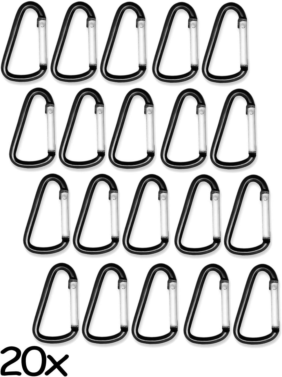 Outdoor Saxx®, 20 x Aluminium Mini Carabiner, Carabiner Hook for Attaching Gear to Backpack Belt, Tent, Canoe, Key Pendant - Image 3