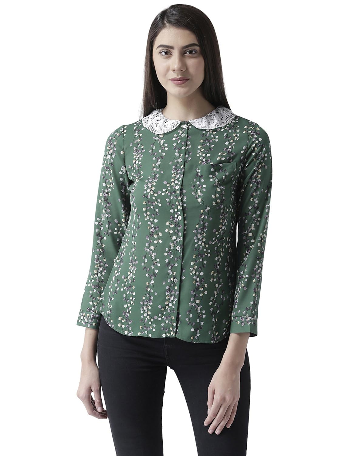 msfq women's floral regular fit top