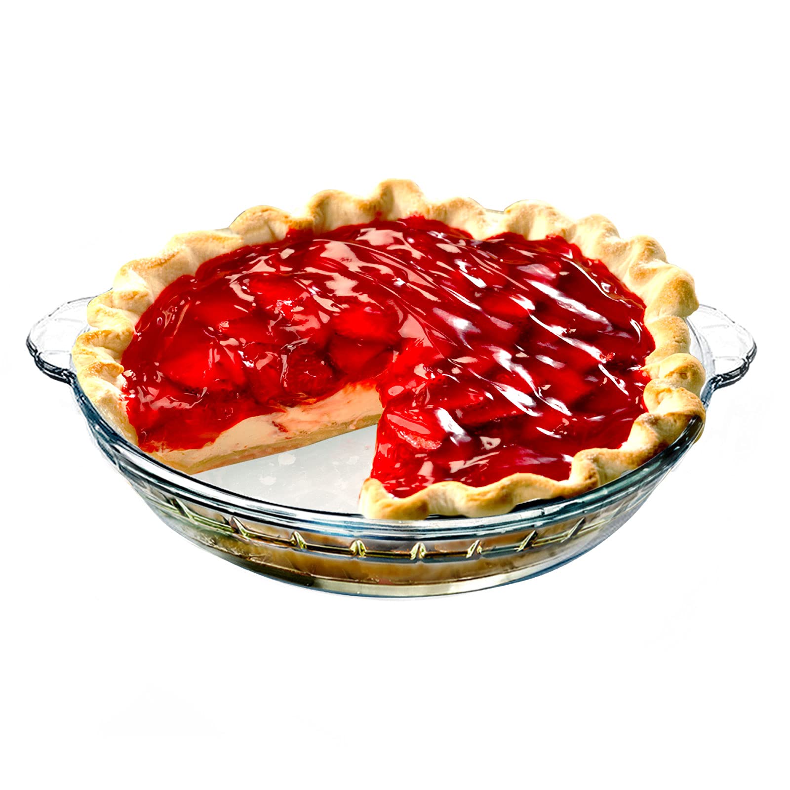 Individual Glass Pie Dish 6.5in, Small Pie Plate - 16.5cm, 550 ml, Round Pie Dish for One Person