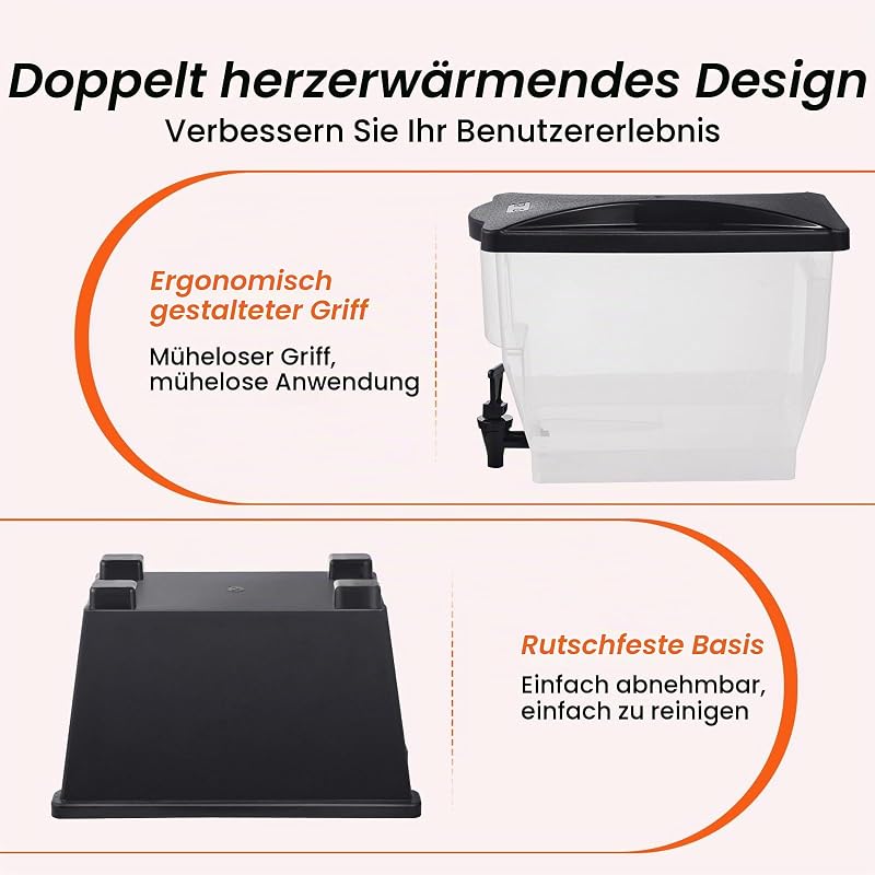 Getränkespender, 11 L Wasserspender Getränkespender für Partys, Saftspender aus Kunststoff mit Standhahndeckel, Eistee-Limonadensaft-Wasserspender, für Restaurants, Hotels, Partys usw.