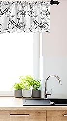 Ambesonne Sketch Window Valance, Monochrome Style