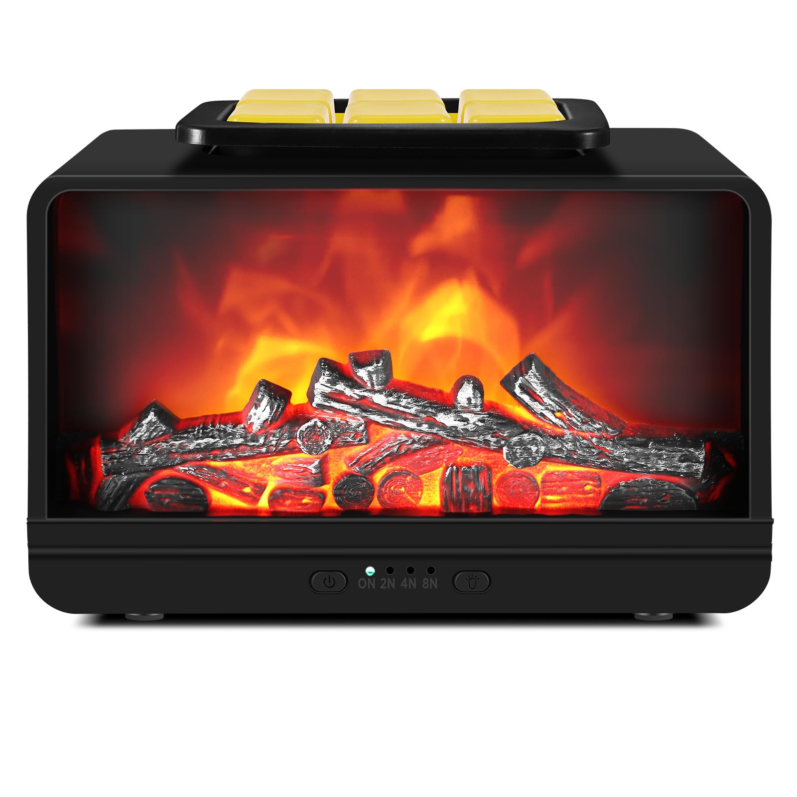 Wowlela Electric Wax Melt Warmer, Dynamic Flame Fireplace Wax Melt Burners with 4 Timer & 3 Brightness,Wax Melter for Scented Wax Cubes or Essential Oil, Fragrance Warmer for Home Office Gifts & Decor