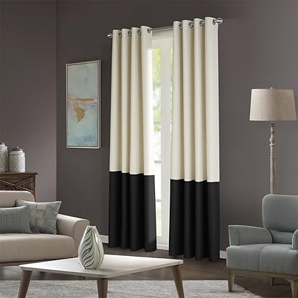 Amazon Com Dreaming Casa Stitching Style Two Tone Curtains Light