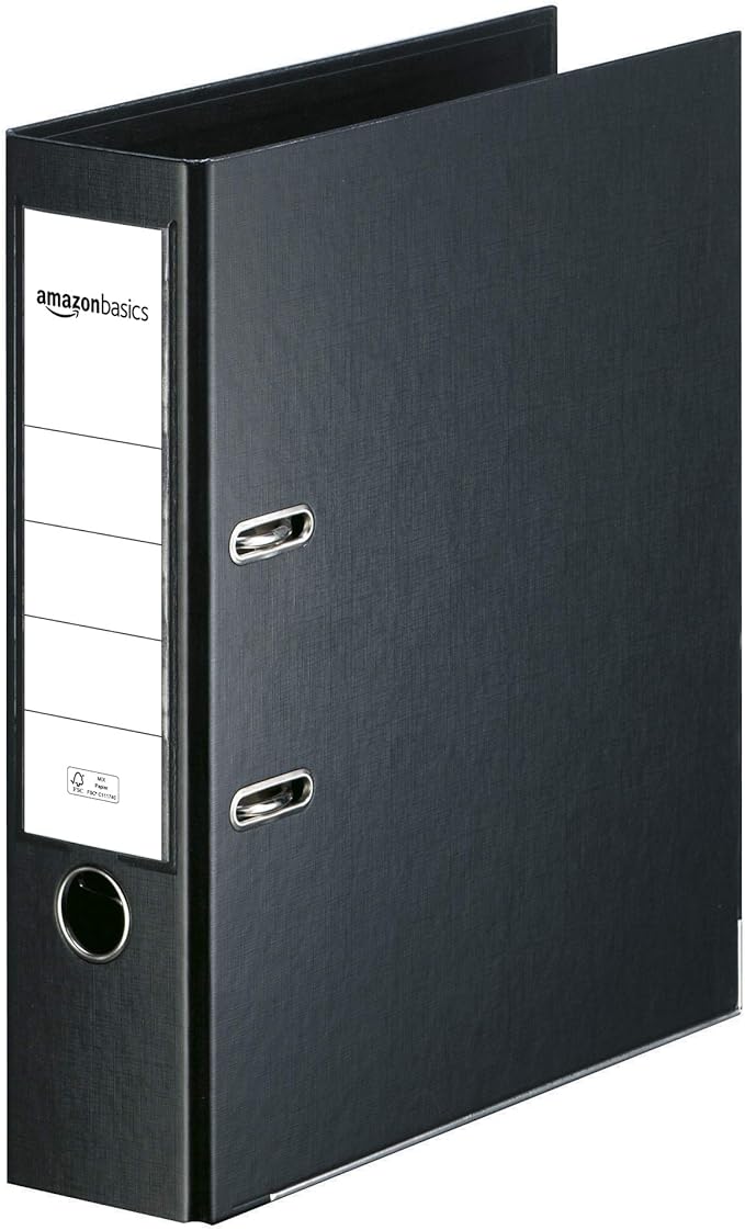 AmazonBasics Lever Arch File PP Cover, Spine Pocket, FSC Certified