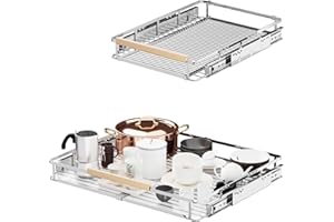 DPZM Expandable Pull Out Cabinet Organizer,2Pack Slide Out Drawers for Kitchen Cabinets,17.1~28'' W x 22.5''D Pull Out Drawer