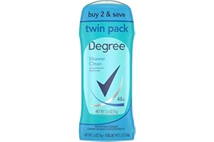 Degree Antiperspirant Deodorant Twin Pack Shower Clean 48-Hour Sweat and Odor Protection Antiperspirant for Women 2.6 oz