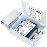 Dimmable LED Driver 60W 12V with Junction Box, Triac/ELV/MLV Transformer for LED and Halogen Lighting, Compatible with Lutron & Leviton Dimmers, Suitable for Indoor/Outdoor Applications