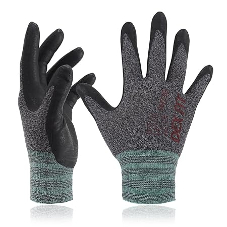 DEX FIT Leichte Nitril Arbeitshandschuhe FN330, 3D Comfort Dehnbar Fit, Power Grip, Dünn Nylon Spandex, Smart Touch, Durable 