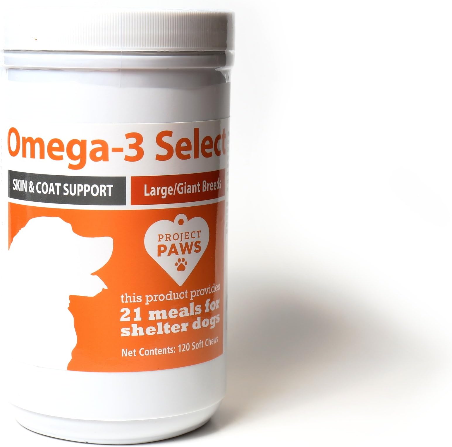Project Paws 120 Count Omega-3 Select Skin & Coat Support for Large and Giant Dogs Soft Chews