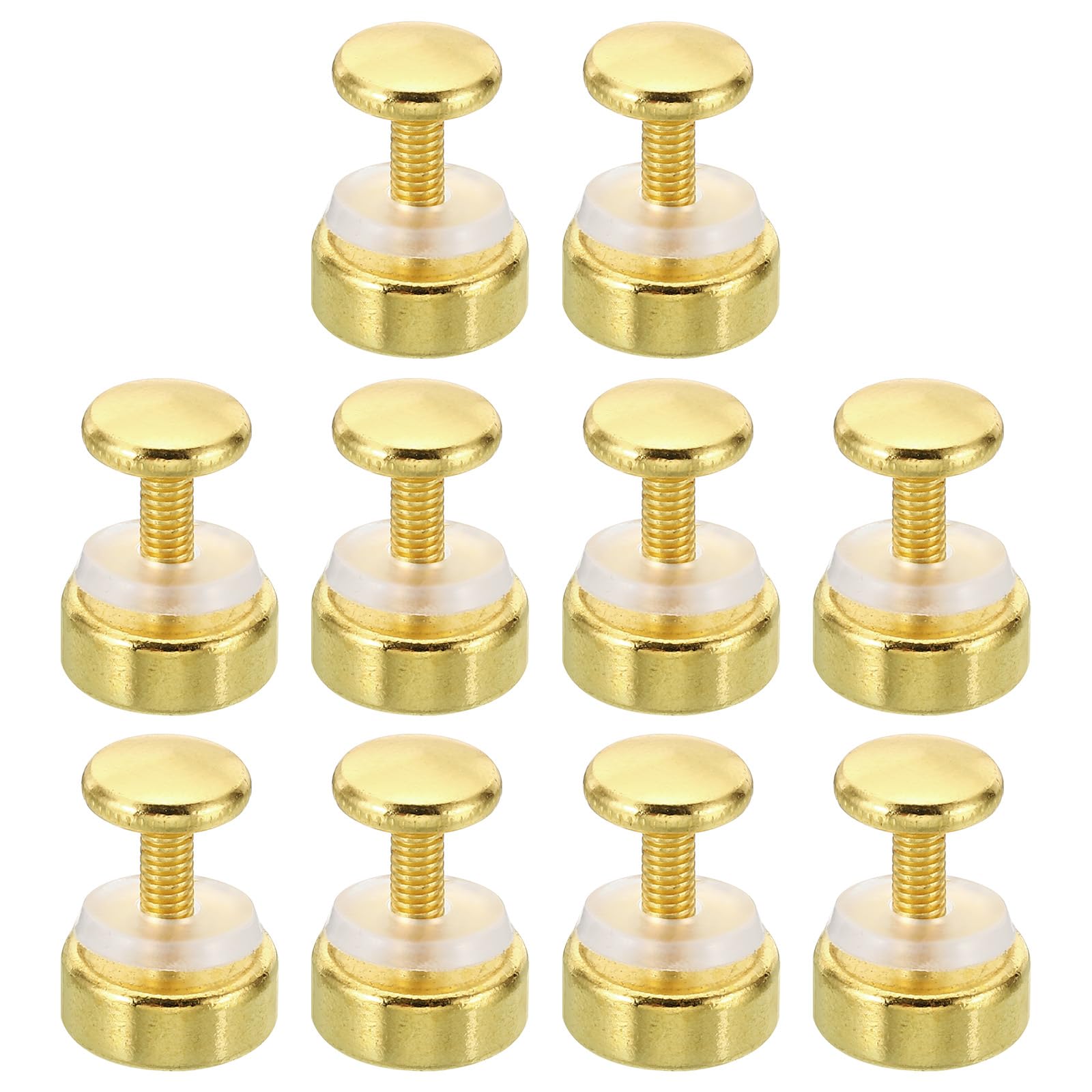 PATIKIL M4x12 Standoff Screws with Spacers, 10 Pack Wall Mounting Hardware Thumb Screw Fasteners for Acrylic Glass Signs Mirrors, Gold Tone 18mm