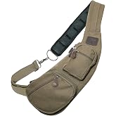 Rothco Vintage Canvas Crossbody Sling Bag &ndash; Compact Travel Shoulder Backpack 2L Storage