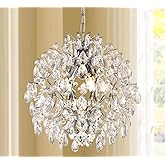 Bestier Modern Pendant Chandelier Crystal Raindrop Lighting Ceiling Light Fixture Lamp for Dining Room Bathroom Bedroom Livin