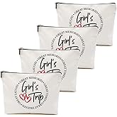 4 PCs Girls Trip Favors - Funny Makeup Bag, Bestie Gifts for Women, Graduation & Wedding Toiletry Bag