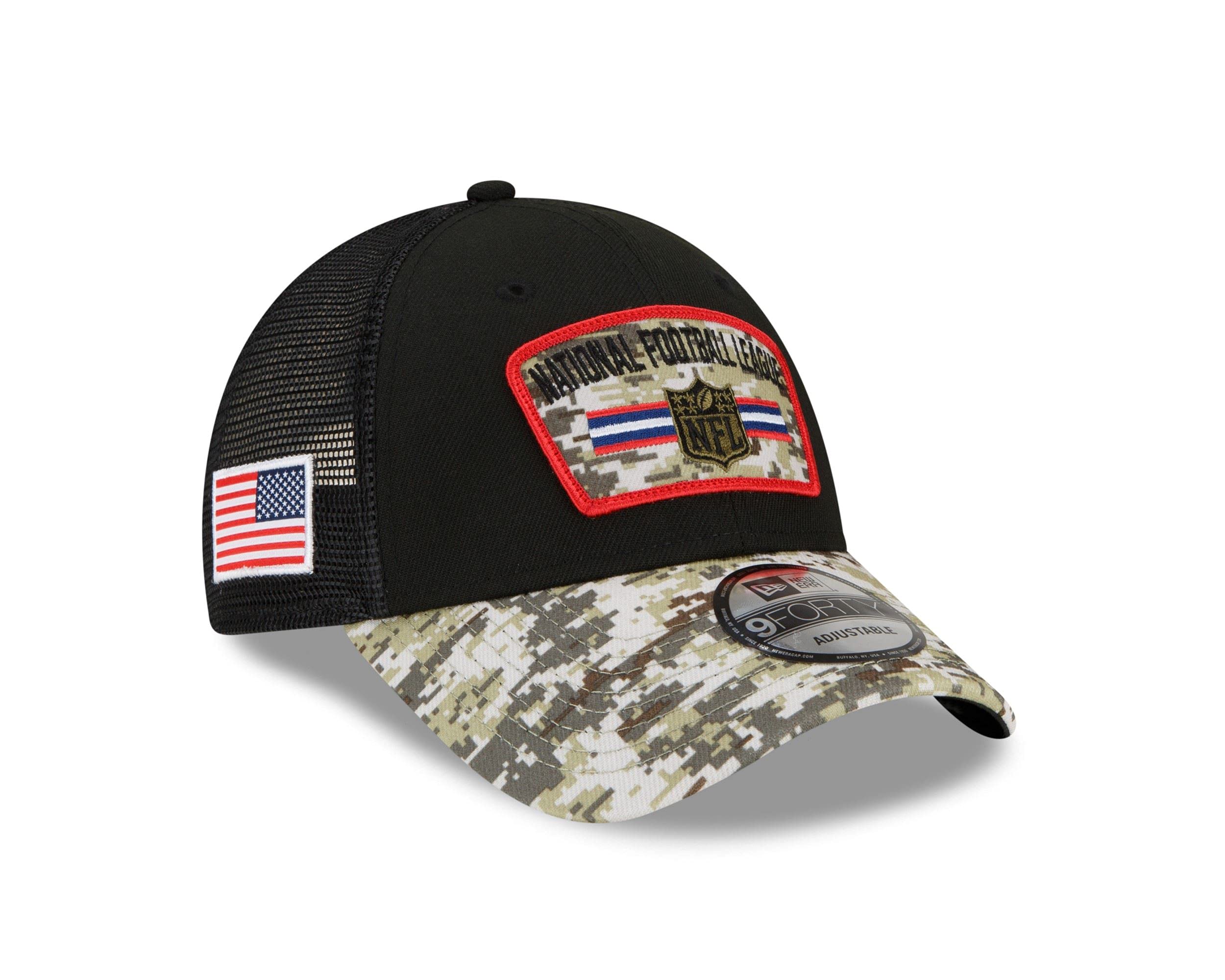 New Era NFL Logo NFL On Field 2021 Salute to Service Black 9Forty Snapback Cap, 6 3/4-7 5/8