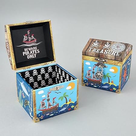 Caja de recuerdos con cerradura - cofre de pirata.: Amazon.es: Hogar