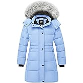 ZSHOW Girls' Winter Coat Long Hooded Parka Soft Fleece Puffer Jacket with Removable Hood