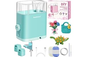 DoubleCare Automatic i Cord Knitting Machine, Electric Cord Knitter With 2 Rolls of Yarn and 1 Roll of 2M Iron Wire，Hands-Fre