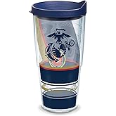 Tervis Marines Forever Proud Made in USA Double Walled Insulated Tumbler Travel Cup Keeps Drinks Cold & Hot, 24oz, Classic