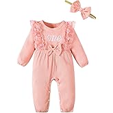 Aslaylme Baby Girl 1st Birthday Outfit - One Year Old Romper
