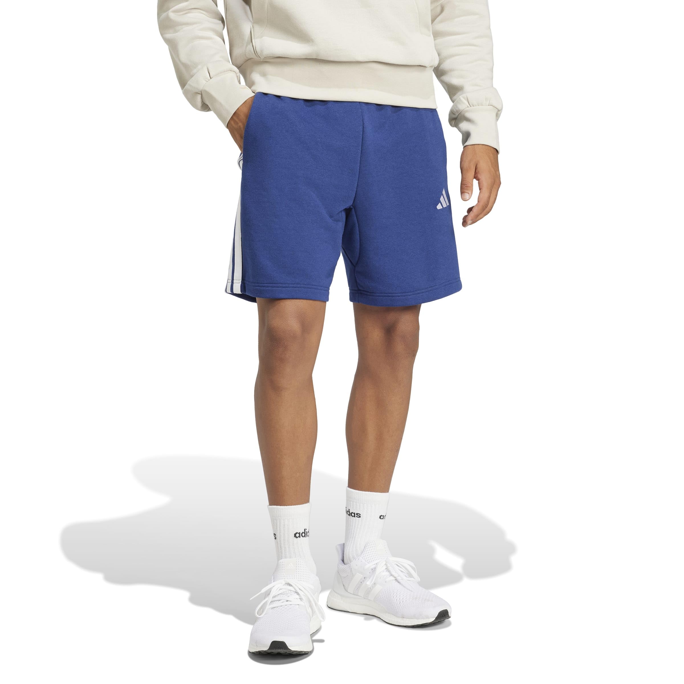 adidas Herren Essential Three Stripes French Terry Short Shorts, Dark Blue/White, S 6