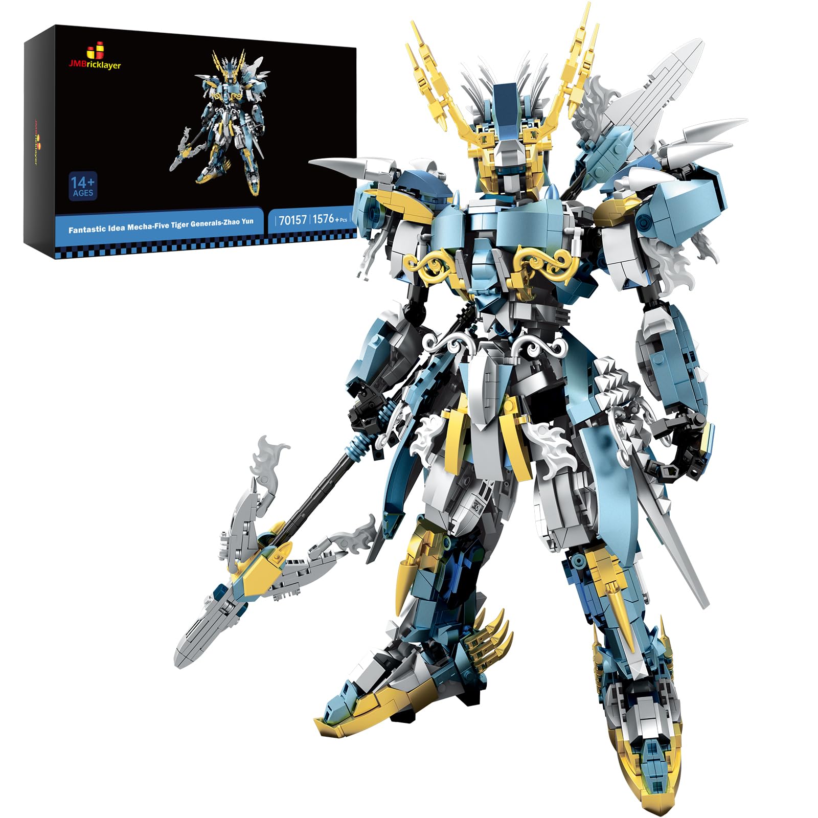 JMBricklayer Mecha Robot Building Sets, Cool Hero Mech Model Kits for Adults, STEM Display Decor with Movable Joints, Action Figures Gifts for Boys, Girls, Men, Kids Aged 8,9,10,11+ (1576PCS)