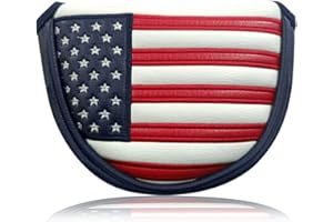 LAISUNTIM Golf Putter Head Cover, USA Stars and Stripes Golf Mallet Putter Headcover with Magnetic Closure