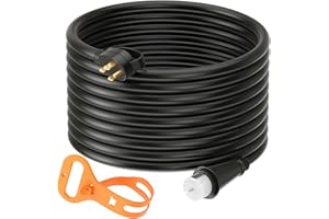 Best brose 50Ft 50 Amp Generator Extension Cord Generator Cord 125V 250V UL Listed Generator Power Cord N14-50P & SS2-50R Twist Lock Connectors (50Ft 50 Amp) (50FT)