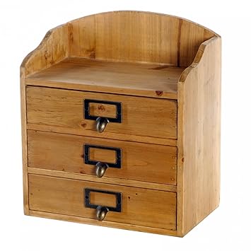 3 Drawers Wooden Storage Organizer Home Office Unit Desktop