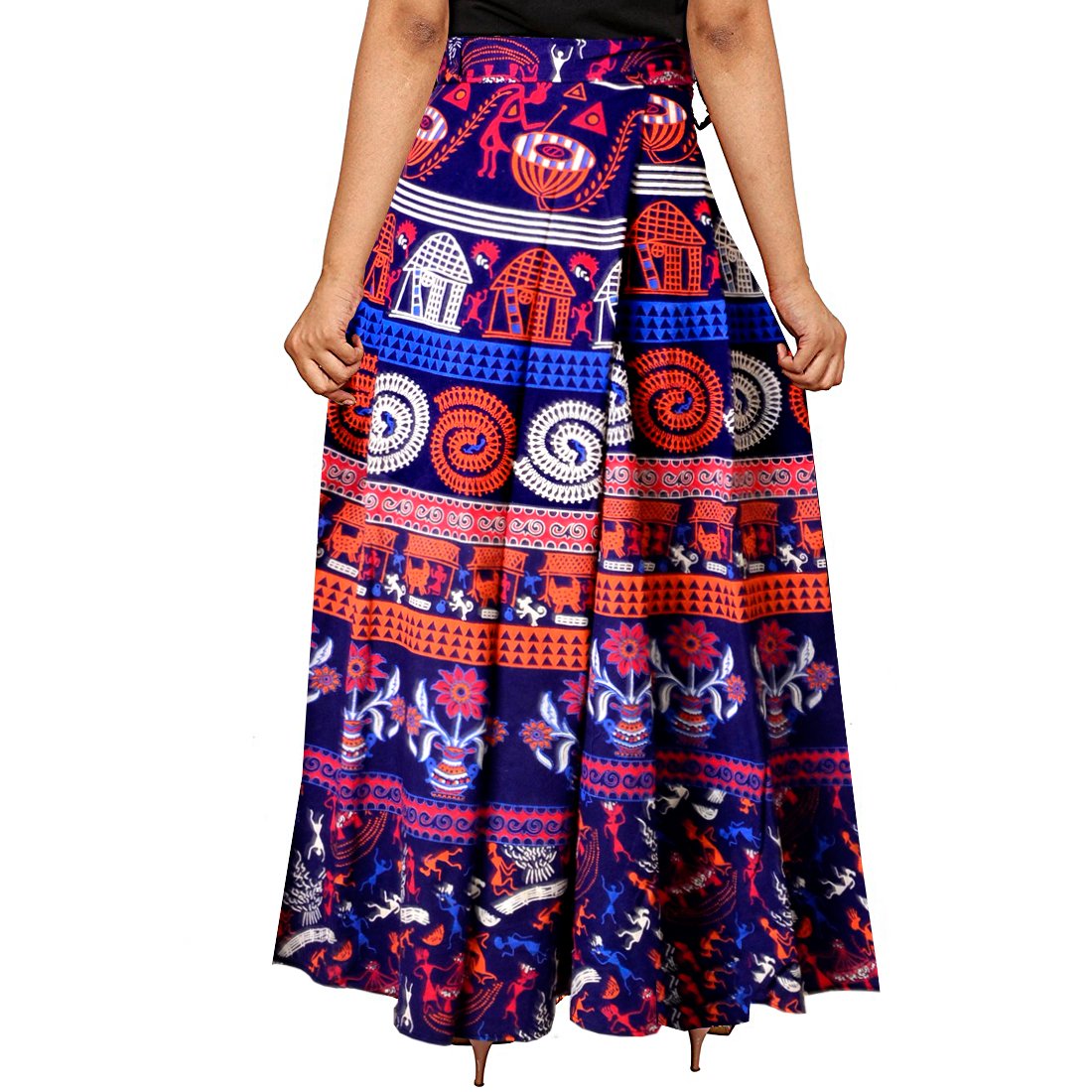 jwf womens cotton wrap around western wear skirts